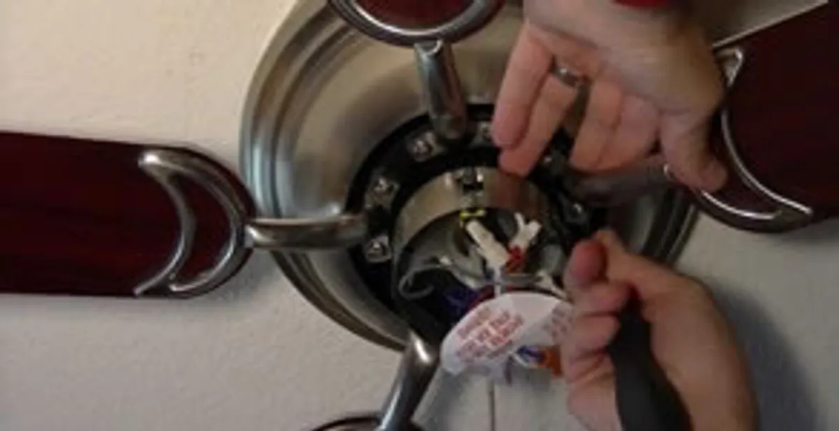 Ceiling fan installation with electrical wiring and mounting by professional electrician in Miami, FL